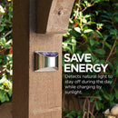 2PCS Stainless Steel Security Solar Wall Lights Outdoor Post Fence Path T1P8