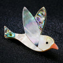 Natural Shell Bird Brooch Pin Lady Animal Banquet Wedding Brooch Christmas G Gw