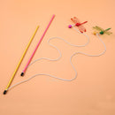 5pcs Plastic Cat Pet Teaser Dragonfly Interactive Stick Toys Wire Chaser Wands