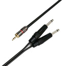 1/8" 3.5mm to Dual 6.35mm 1/4" Mono Stereo Y Splitter Headphone Audio Cable