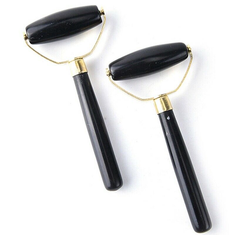 New Natural Obsidian Quartz Face Massage Roller Practical Jade Facial Anti  S7J1