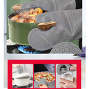 Silicone Oven Mitts and Pot Holders Heat Resistant with Cotton Quilted Liner