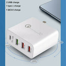48W 4 Multi Port PD Quick Fast Charge QC 3.0 USB Type C Hub Wall Charger Adapter