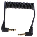 Coiled Audio Cable Jack Right Angle 90 Degree 3.5mm Jack Aux Cord Cable JR
