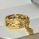 New Plated Disc Ring Gorgeous Round White Rhinestone Engagement Ring Weddin E1R8