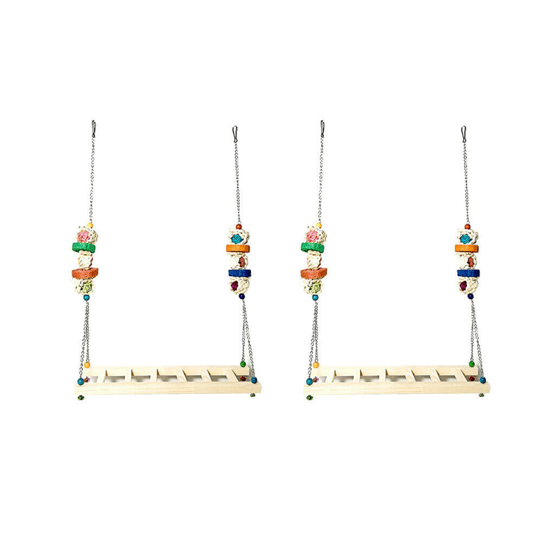 Set of 2 Chicken Swing Wooden Perch for Large Birds Macaws Budgie Conure
