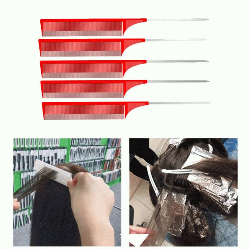 5x Sectioning Highlight Comb Foiling Hair Salon Dyeing Coloring Combs Tools