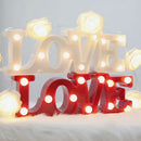 2Pcs LED Lights with Letters Love and Heart Battery Operated for Proposal