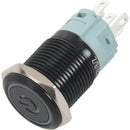 16mm Blue On Off LED 12V Latching Push Button Power Switch Waterproof
