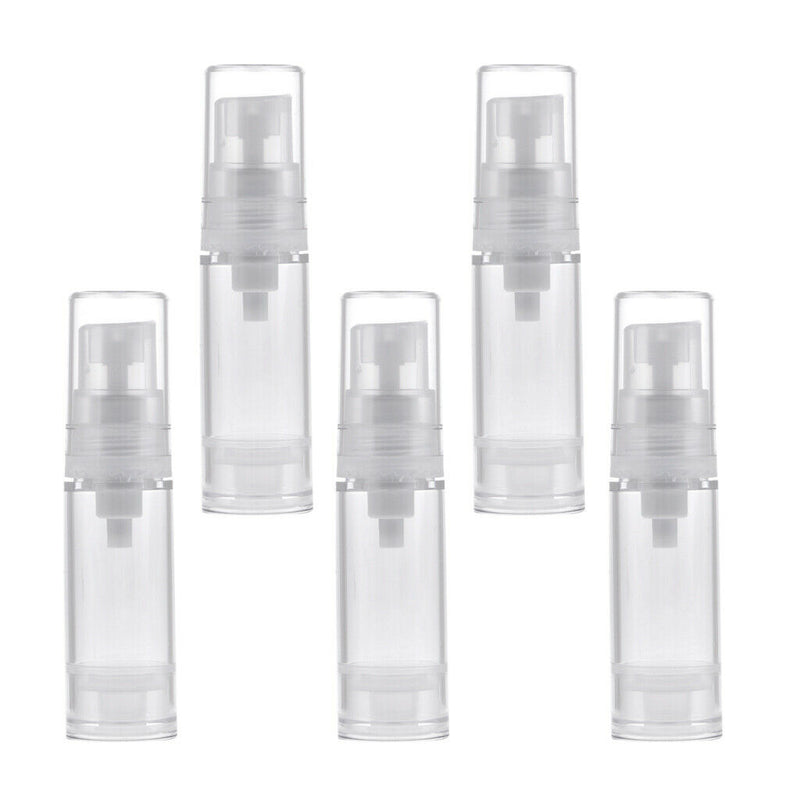 5PCS 5ml Clear Empty Refillable Airless Pump Toners Lotions Spray Bottles Fine