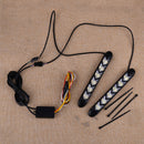 2Pcs 6 LED DRL Daytime Running Strip Light Sequential Flowing Turn Signal Lamp