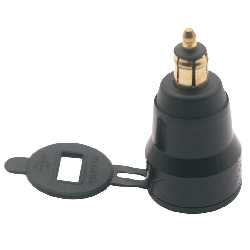 2x Motorcycle Scooter Double USB Charger DIN Socket Voltmeter For BMW F800 F650