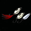 12pcs Spoon Fishing Lures Metal Hard Spinner Baits with Feathers Hooks for Bass
