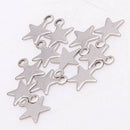 100x Stainless Steel Star Shape Charms Necklace Bracelet Pendants Jewelry Making