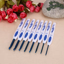 8pcs Blue and White Porcelain Handle Aluminium Crochet Hooks Knitting Set