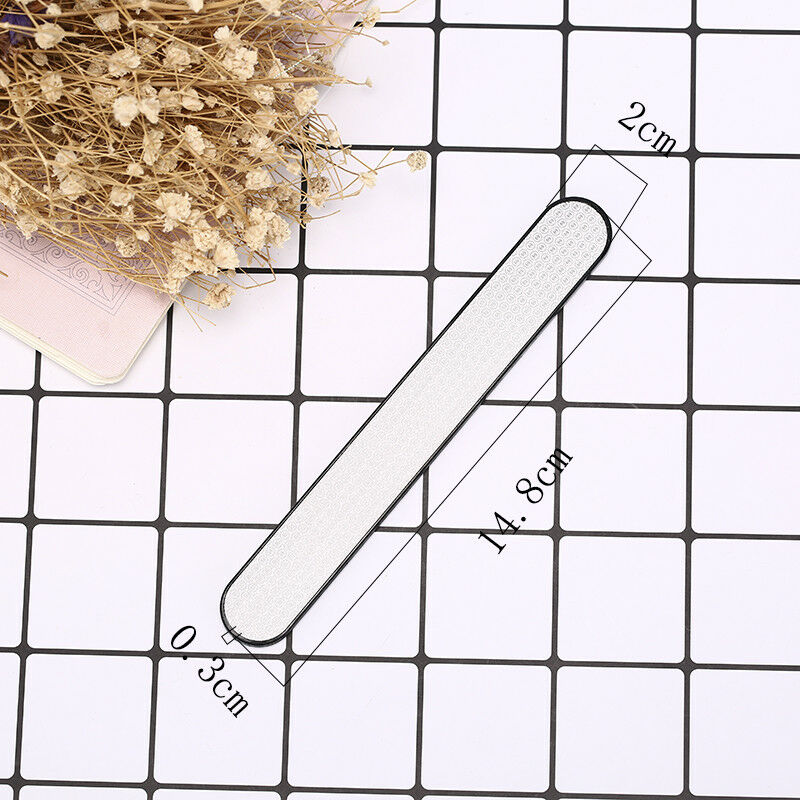 Professional Nail File Double Sided Stainless Steel Nail Sanding Polishing  Hn