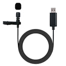 USB Clip Microphone Lavalier Omnidirectional Wired Speaker for Computer PC A
