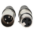 10 Pairs 3 Pin XLR Audio Cable Connector Male/Female MIC Jack Plug and for