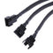 4 pin PWM Fan Cable 1 to 3 ways  Splitter Black Sleeved Extension Cable