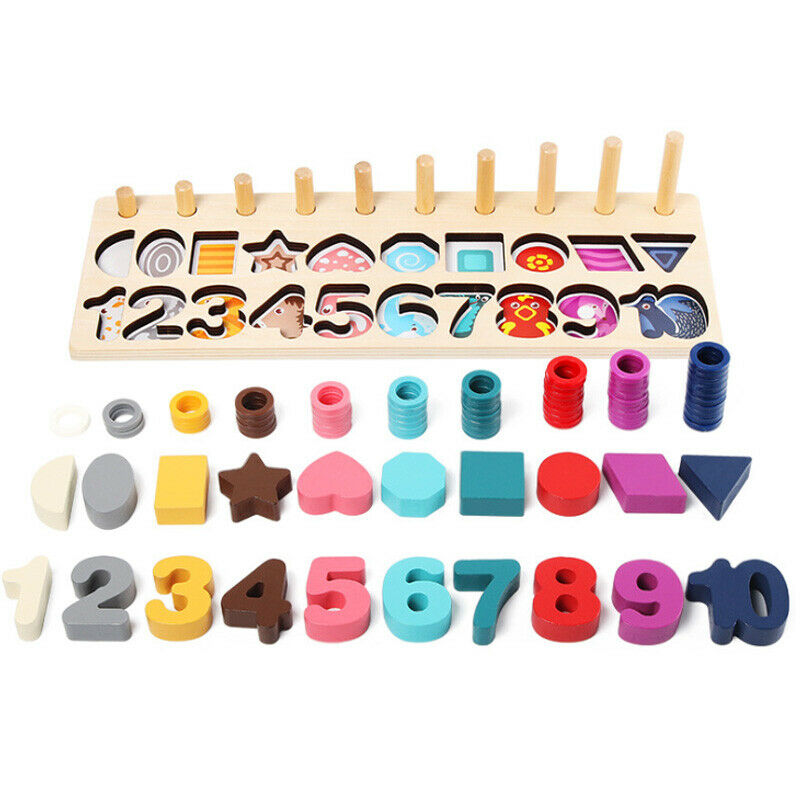 Math Toys Digital Shape Pairing Learning Preschool Counting Board Kids Educ V5M4