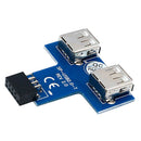 New USB 2.0 9-Pin Header (2x5) to 2 USB Female Port Motherboard Adapter