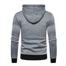 Men Autumn Long-Sleeves Hooded Jumper Hoodie Sweatershirt (Light Grey M) A