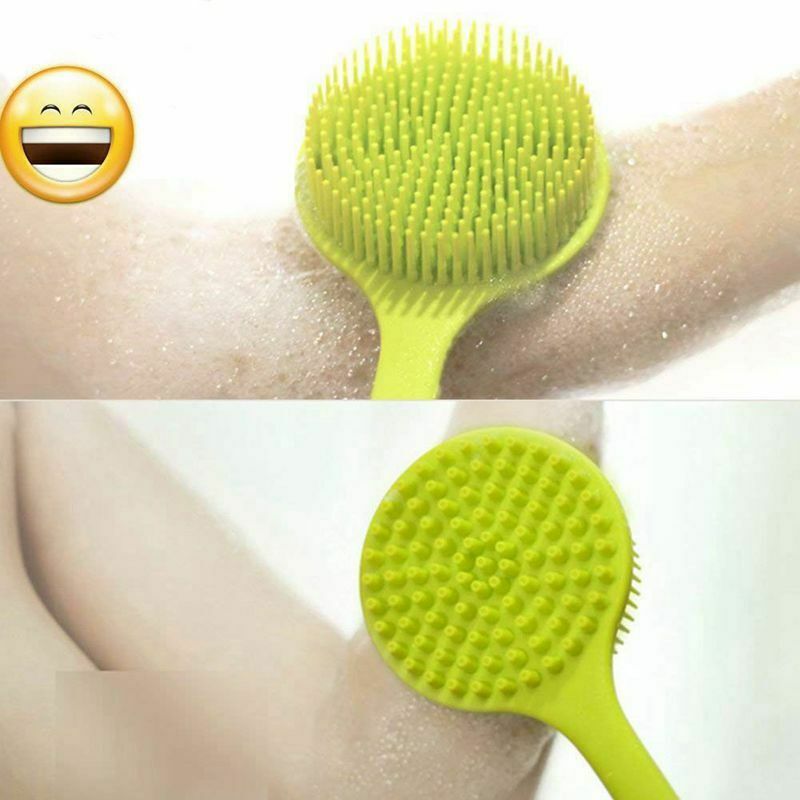 Back Brush, Silicone Body Brush Double Sided Brush, Long Handle Anti-slip S E2S3