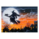 5D DIY Full Drill Diamond Painting Halloween Cat Witch Cross Stitch Kit