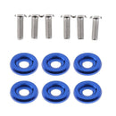 6 Sets M6 Billet Aluminum Fender/Bumper Screw Washer/Bolt Engine Bay Blue