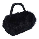 Lovely Fur Leather Handbag Shoulder Bag Winter Black