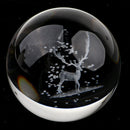 80mm Clear Crystal Glass Ball Sphere Balls Home Office Decoration - Elk