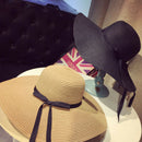 Hot Women's Wide Brim Summer Beach Sun Hat Lady Straw Floppy(Brown) C2G4