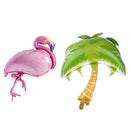 2pcs Large Flamingo And Palm Tree Aluminum Foil Balloon