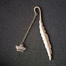 Luminous Night crown Bookmark Label Read Maker Feather Book Stationery Copper FT