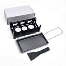 Non-Stick Raclette Grill Set, Mini Cheese Melting Pan with Foldable Wooden