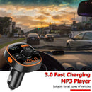 QC3.0 USB Fast Car Charger Adapter BT 5.0 FM Transmitter Hands-free MP3 Player