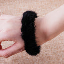 Real Mink Fur Hairband Ponytail Holder Elastic Rope Scrunchie Hair Band Women