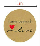 500 Hand made with Love Thank you Stickers Seals Scrapbook DIY Craft 1" Lab A8M1