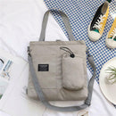 Women Canvas Shoulder Crossbody Bag Large Capacity Travel Handbag (Grey) A