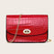 Crocodile Leather Messenger Bag Women Retro Purse Shoulder Handbag (Red)