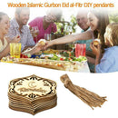 Retro Wood Eid Mubarak Hanging Ornament Muslim Ramadan Decor Pendant U8J0