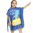 Quick Drying Children Swimsuit Kids Sea Print Hooded Cloak Baby Swimming Ba
