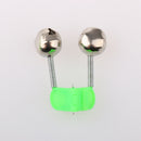 40Pcs LED Light Clip Bite Dual Twin Extra Loud Alarm Bells Night Fishing