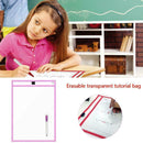1 Set A4 Wipe Clean Pockets Drawing Writing Colouring Erase Dry Paper Marke K5D0