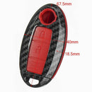 3 Button Carbon Fiber Remote Key Fob Case Cover Shell With Key Chain For Ni