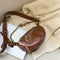 Fashion Leather Crossbody Bags Women Chain Shoulder Travel Handbag (Brown)