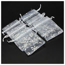 50 PCS Christmas Snowflake Transparent yarn Pouch Wedding Favour Gift Draws A4J5