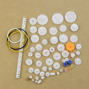 60pcs Type Plastic Shaft Single Double Reduction Crown Worm Gears DIY Robot New