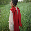 Women's Pure Cotton Oversize Envelope Scarf Shawl Comfortable Cover (Red) K6O4
