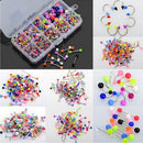 90x Wholesale Body Jewelry Eyebrow Navel Belly Tongue Nose Piercing Bar Ring FT